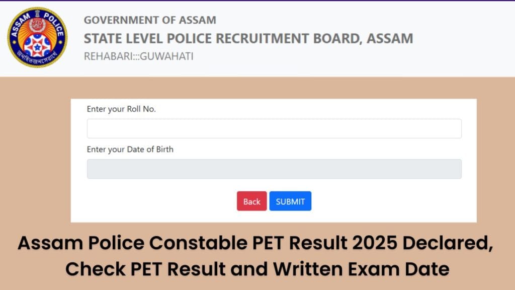Assam Police Constable PET Result 2025